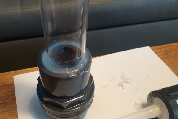 Quarzglas Tauchrohr mit Tankdurchführung2