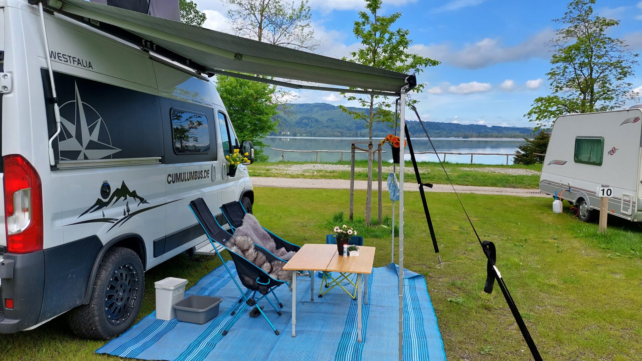 Unsere Helinox Stühle am Campingplatz