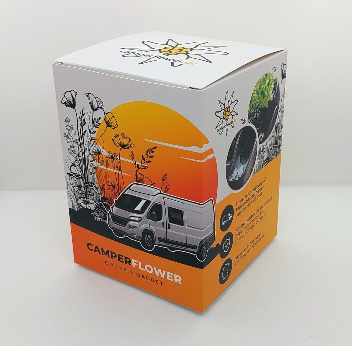 Camperflower Cockpit Gadget mit Verpackung